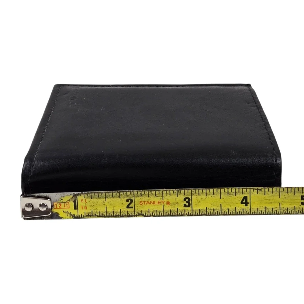 Boston Leather 6004 Recessed Badge Holder, ID Case and Wallet w CC Slots, Black